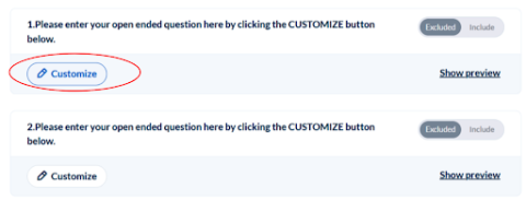 screenshot highlighting a button that says customize