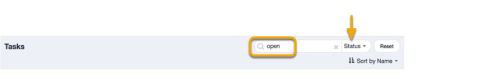 screenshot depicting a Search field with a query and a dropdown menu